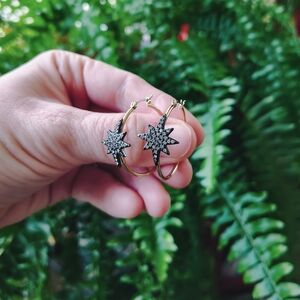 Gold Celestial Hoop Earrings